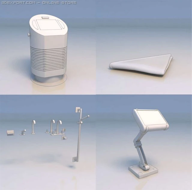 screen paper scroll faucet 3D Model .c4d .max .obj .3ds .fbx .stl .blend