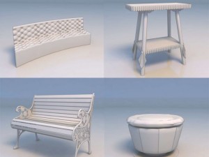 couch chair sofa desk 3D 모델