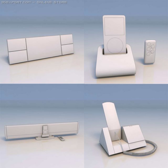 headboard music player phone 3D 모델 .c4d .max .obj .3ds .fbx .stl .blend 