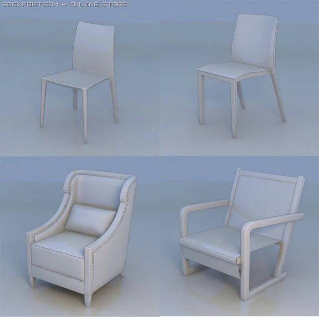 sofa chair 3D Model .c4d .max .obj .3ds .fbx .stl .blend 