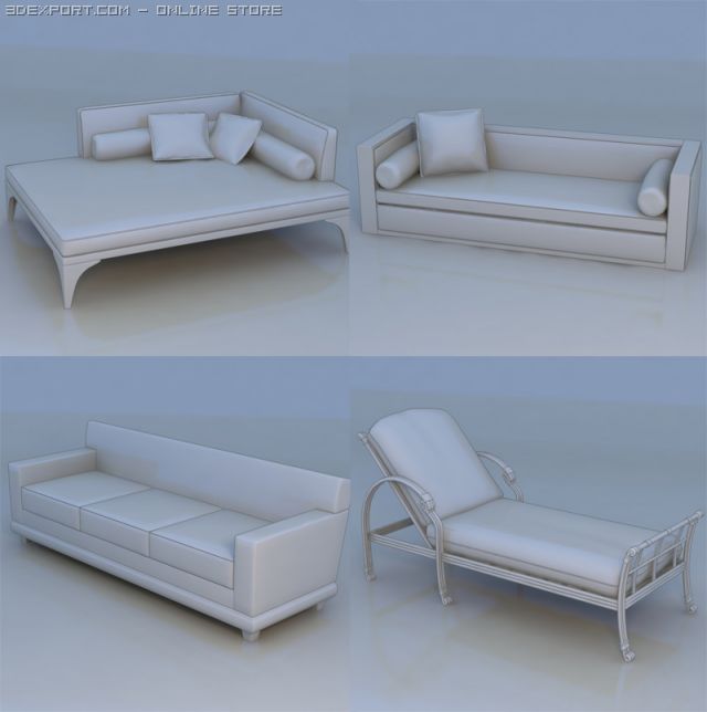 sofa massage bed 3D Model .c4d .max .obj .3ds .fbx .stl .blend 