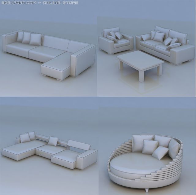 sofa lounge couch 3D 모델 .c4d .max .obj .3ds .fbx .stl .blend 