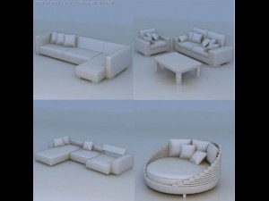 sofa lounge couch 3D 모델