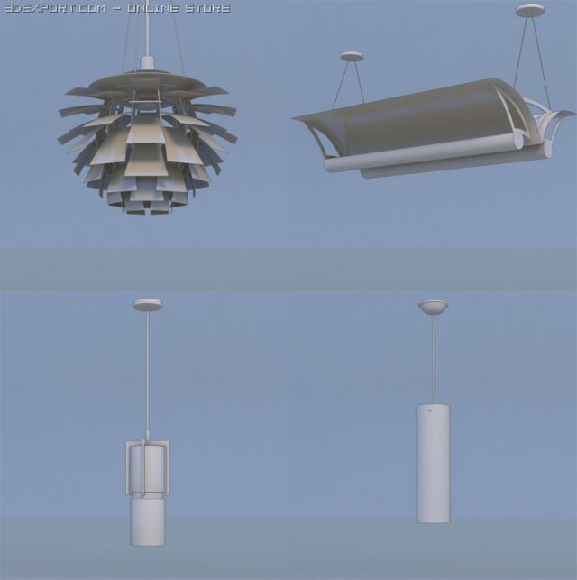 pendant light lamp Model 3D .c4d .max .obj .3ds .fbx .stl .blend 