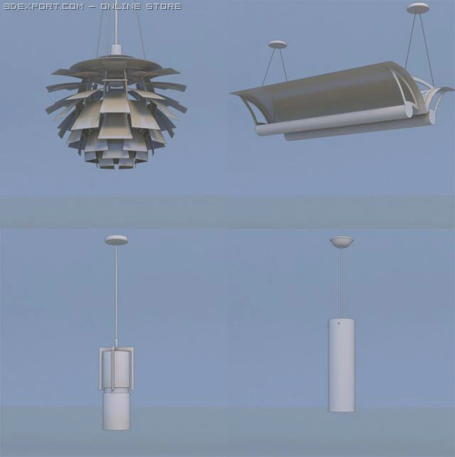 pendant light lamp 3D Model .c4d .max .obj .3ds .fbx .stl .blend