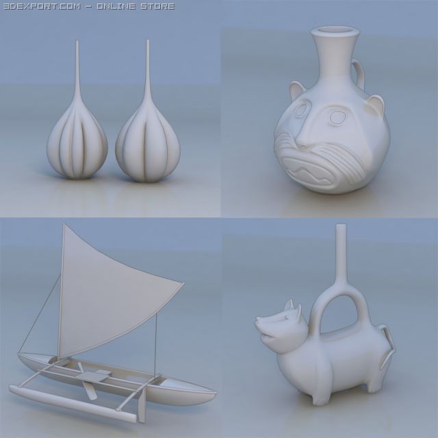art piece accessories statue 3D 模型 .c4d .max .obj .3ds .fbx .stl .blend 