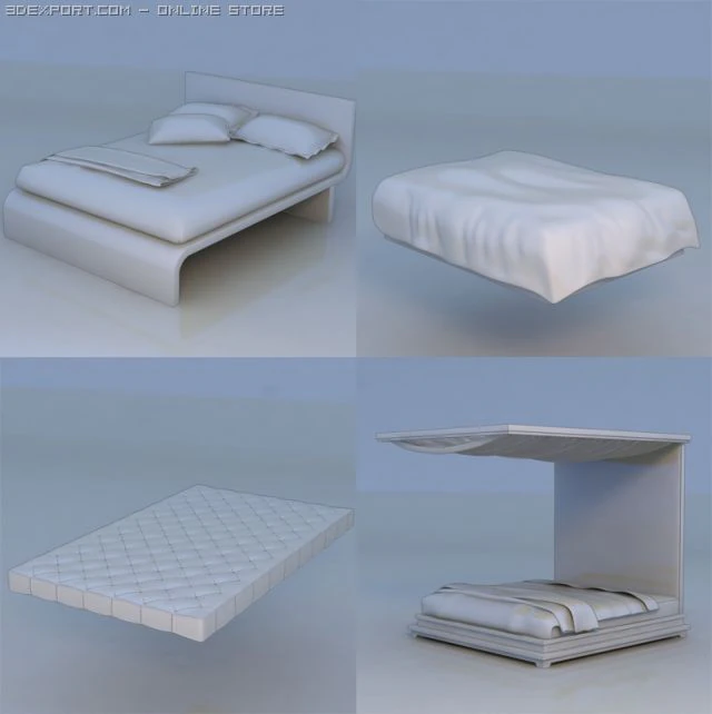 bed massage bed 3D Model .c4d .max .obj .3ds .fbx .stl .blend 