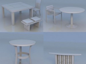 table desk chair Modelo 3D