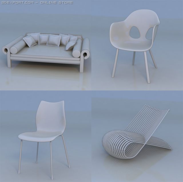 chair sofa 3Dモデル .c4d .max .obj .3ds .fbx .stl .blend 