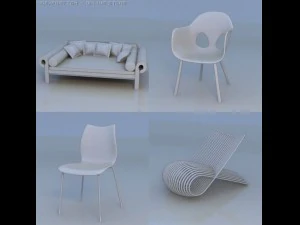 sofa kursi Model 3D