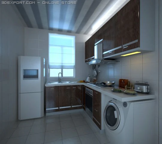 kitchen 0012 3D Model .c4d .max .obj .3ds .fbx .stl .blend