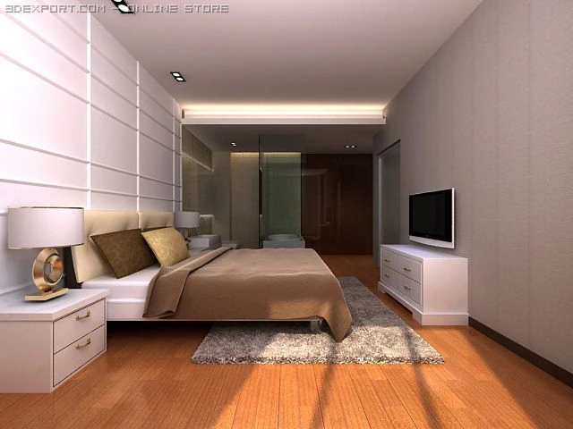 bedroom 0067 3D Model .c4d .max .obj .3ds .fbx .stl .blend 