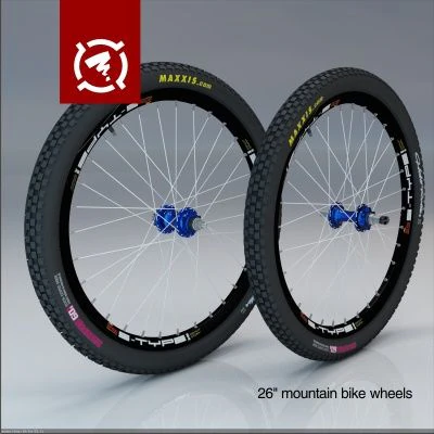 mountain bike 26 wheels set 3D Model .c4d .max .obj .3ds .fbx .stl .blend 