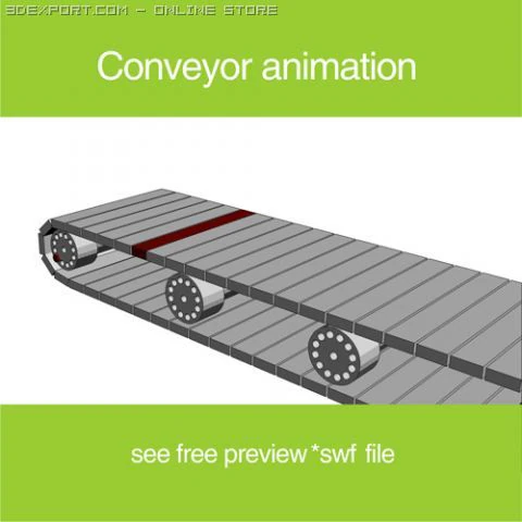 анімація конвеєрної стрічки 3D Модель .c4d .max .obj .3ds .fbx .stl .blend 