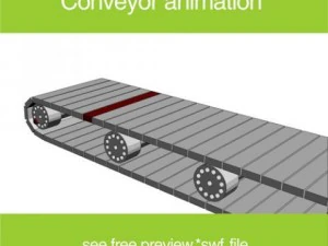 animaci&oacute;n de cinta transportadora Modelo 3D