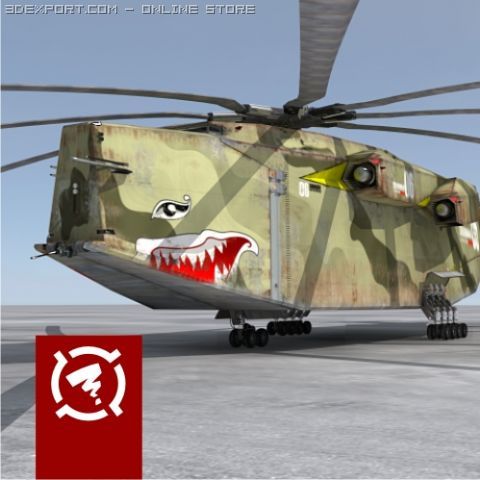 zigzain transport helicopter 3D Модель .c4d .max .obj .3ds .fbx .stl .blend 