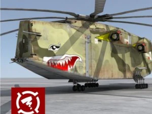 Helic&oacute;ptero de transporte en zigzag. Modelo 3D