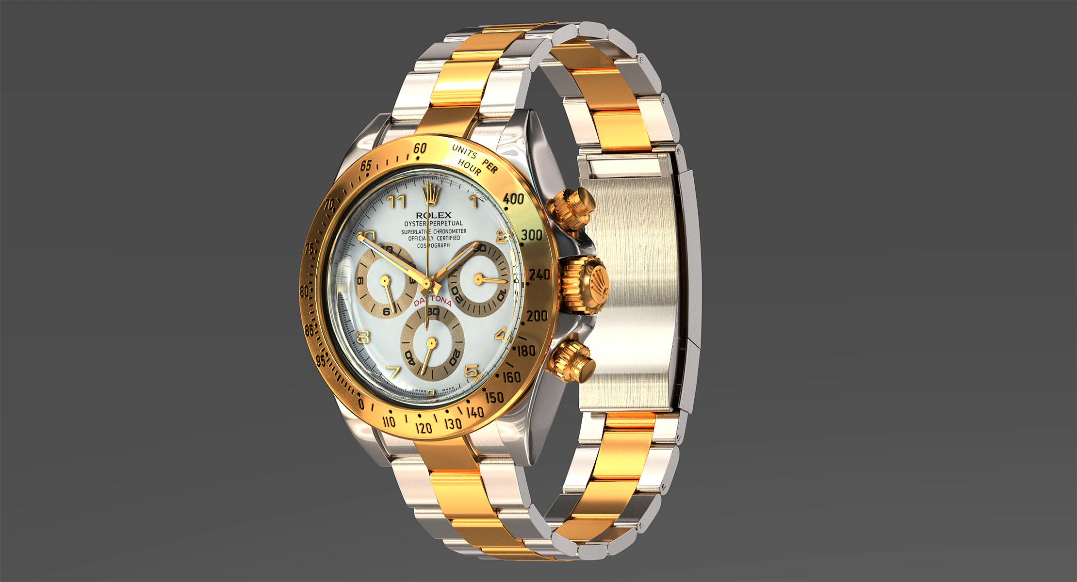 Rulex Oyster Perpetual Cosmograph Daytona 3D Model .c4d .max .obj .3ds .fbx .stl .blend