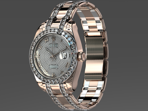 Rulex Oyster Perpetual Pearlmaster 39 diamonds 3Dモデル