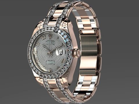 Rulex Oyster Perpetual Pearlmaster 39 diamantes Modelo 3D