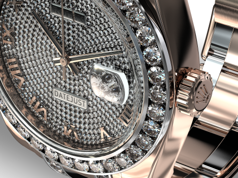Rulex Oyster Perpetual Pearlmaster 39 diamonds 3D 模型