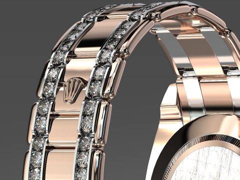 Rulex Oyster Perpetual Pearlmaster 39 diamonds 3D 模型