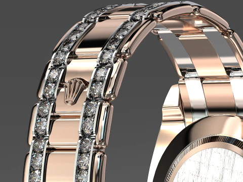 Rulex Oyster Perpetual Pearlmaster 39 diamonds 3D Model