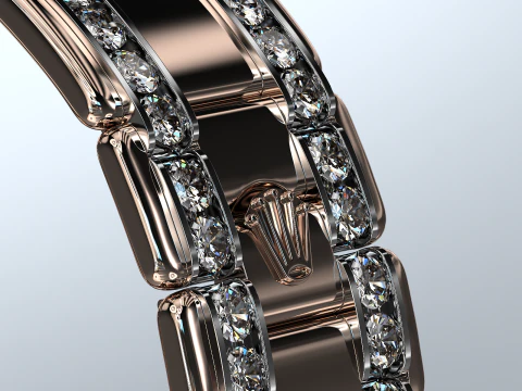 Rulex Oyster Perpetual Pearlmaster 39 diamonds 3D Model