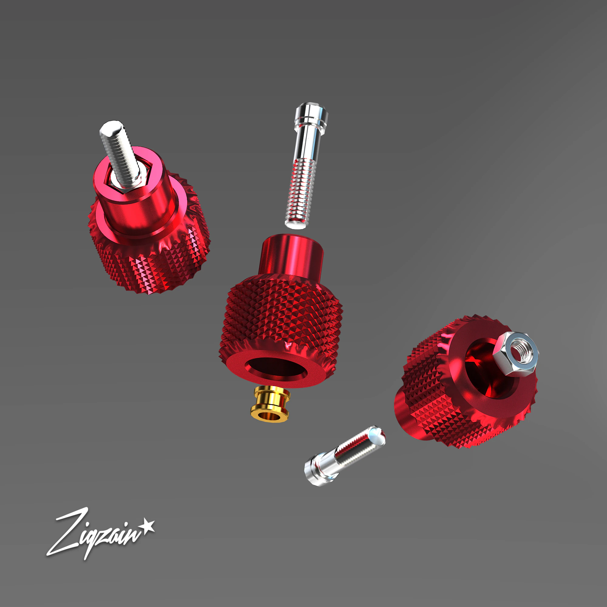 Thumb screws M3 3mm knobs set 3D printable 3D Print Model .c4d .max .obj .3ds .fbx .stl .blend 