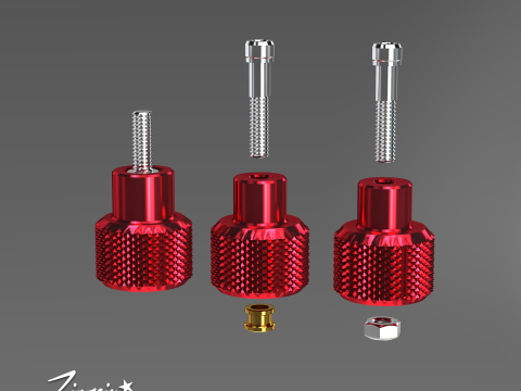 Thumb screws M3 3mm knobs set 3D printable 3D 프린트 모델