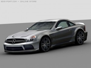amg mercedes benz sl 65 black 3D Model