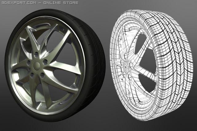 car wheel 3Dモデル .c4d .max .obj .3ds .fbx .stl .blend 