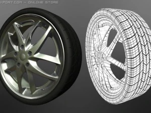 자동차 바퀴 3D 모델