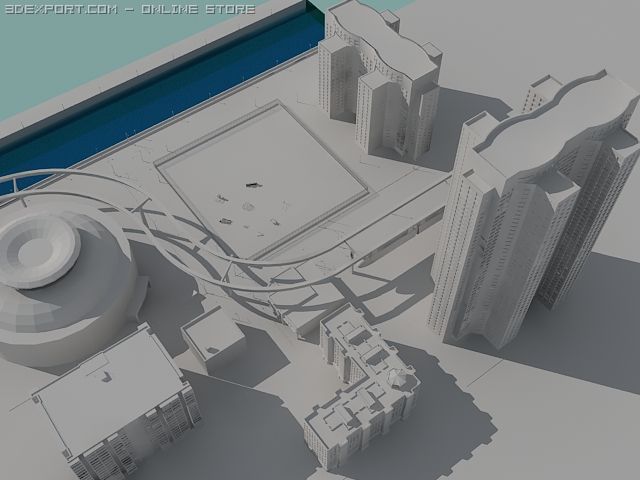 city 1 3D Модель .c4d .max .obj .3ds .fbx .stl .blend 