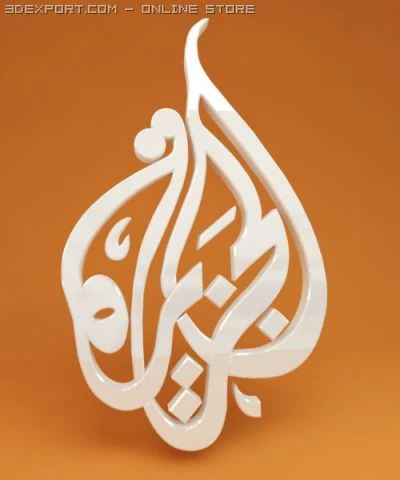 aljazeera channel logo 3D Model .c4d .max .obj .3ds .fbx .stl .blend 