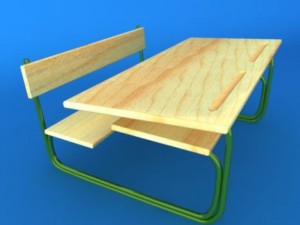 school desk 3D-Modell