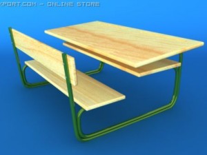 school desk 3D 模型