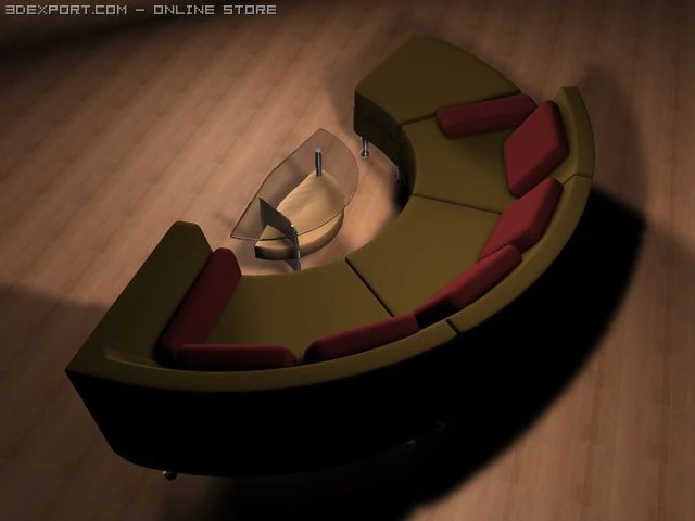 contemporary sectional 3D Model .c4d .max .obj .3ds .fbx .stl .blend 