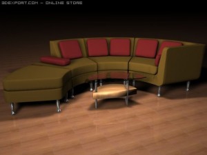 contemporary sectional 3D मॉडल