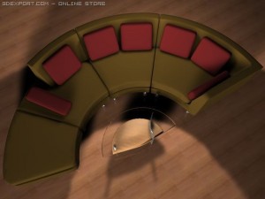 contemporary sectional 3D मॉडल
