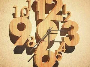 wooden wall clock numbers 3D Model