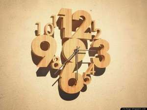 wooden wall clock  numbers 3D Model