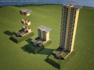3d loft apartments tower Modèle 3D