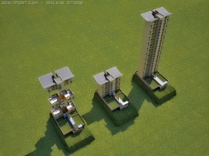 3d loft apartments tower Modèle 3D