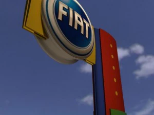 monument sign with aluminum panels customizable l 3D Model