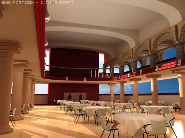 panorama restaurant Modelo 3D .c4d .max .obj .3ds .fbx .stl .blend 