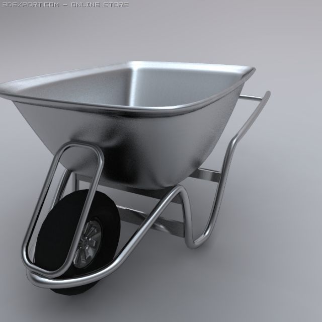 wheelbarrow 3D 模型 .c4d .max .obj .3ds .fbx .stl .blend 
