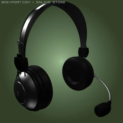 headphone 3D Model .c4d .max .obj .3ds .fbx .stl .blend