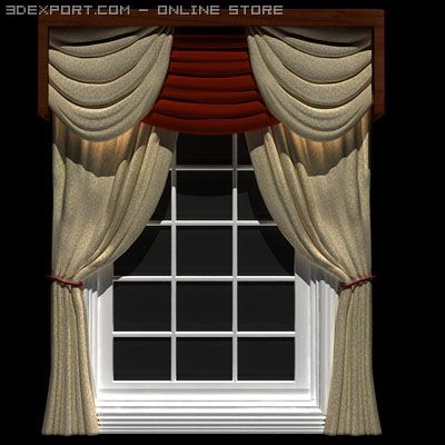 curtain  window 3D मॉडल .c4d .max .obj .3ds .fbx .stl .blend 
