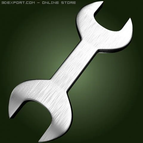 open ended wrench 3D Model .c4d .max .obj .3ds .fbx .stl .blend 
